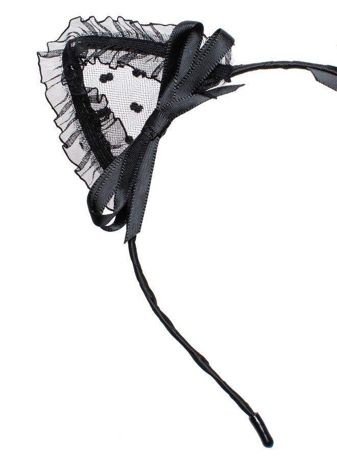 Elibelle Sweet Lace Cat Ears Masquerade Party Cosplay Fashion Headband for Women Girls(black) - Image 3